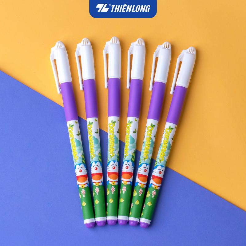 Combo 5 10 20 Bút Gel Thiên Long Doraemon GEL-012 DO- Mực tím - Phiên bản 2025 không hộp