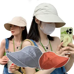 Yarra Topi Pantai Outfit Korea Bucket Visor Anti Sinar Uv Matahari Aksesoris Hat Fashion Abu  Hitam Pengait Tali Sporty Ptaa