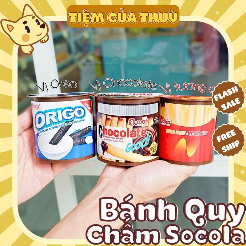 Bánh Que Chấm Coco Socola Sữa Cà Chua Bánh Quy Chấm Socola Thái Lan Tiệm Ăn Vặt Thuỳ Bùi