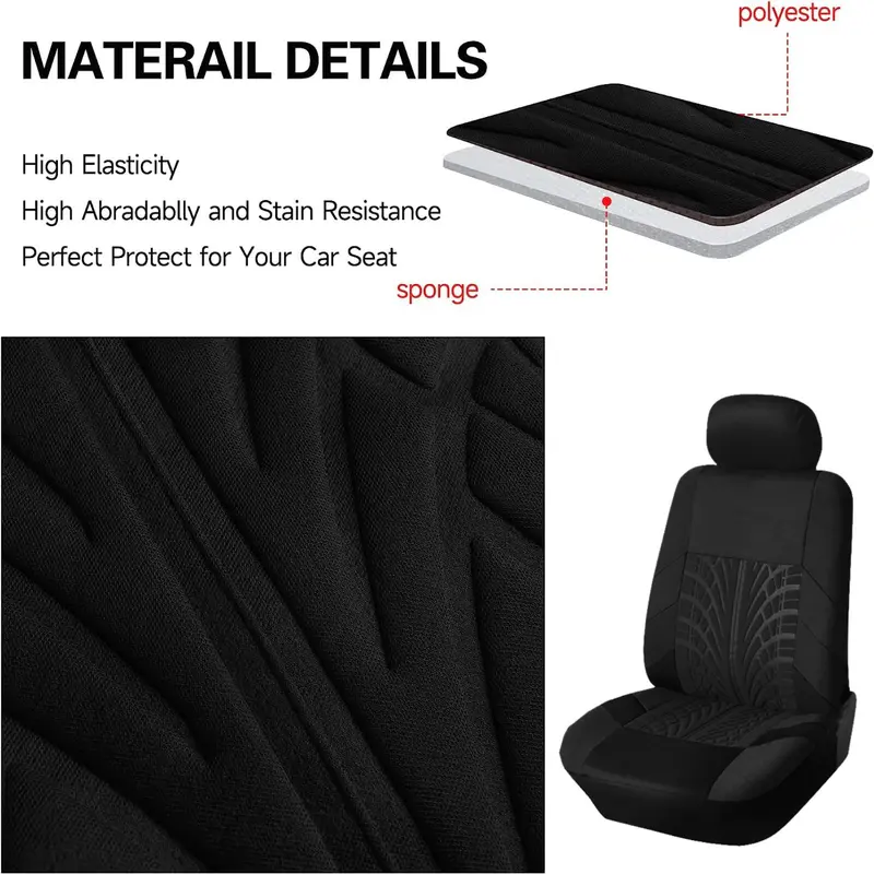 Universal Car Seat Protective Cover for 2 Front Seats, 2 Sets Breathable Car Seat Cover, Comfortable Car Seat Protector, Car Interior Accessory 7