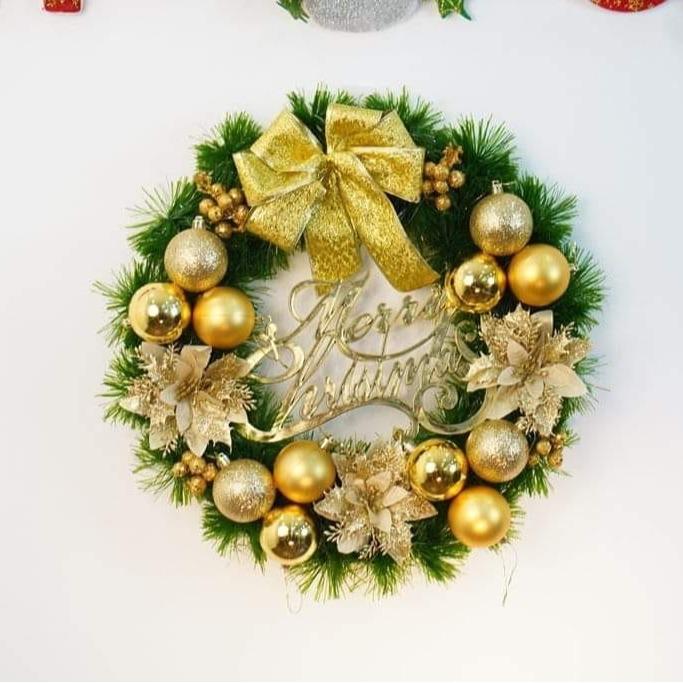 Hoa trạng nguyên trang trí noel, trang trí tết đường kính 14 cm có 3 màu đỏ, vàng, bạc 5