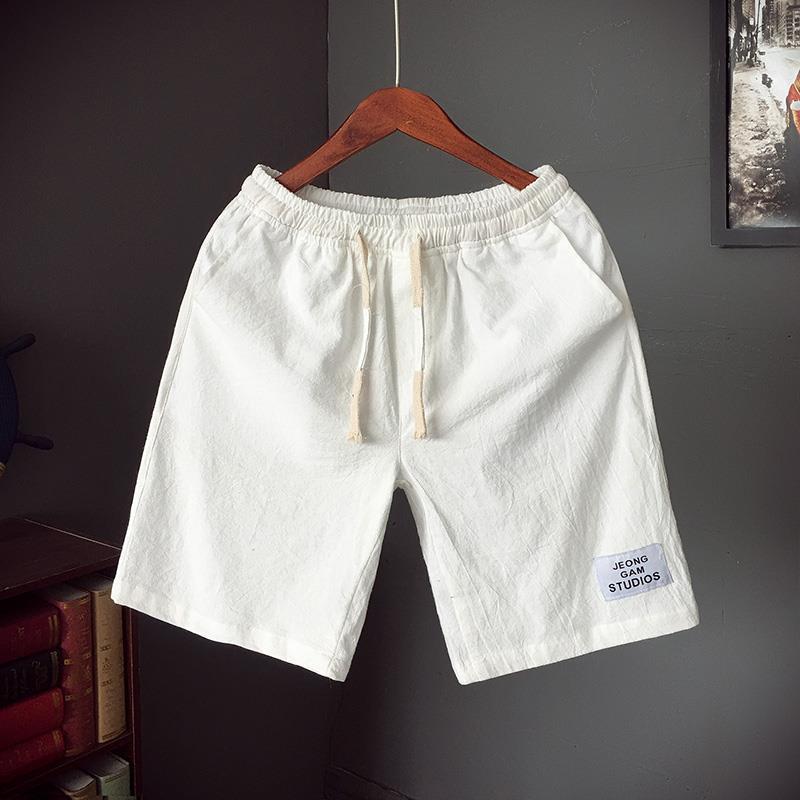 Quần Soóc Vải Lanh Cotton, Phong Cách Mùa Hè, Dành Cho Nam Giới, Ngoại Cỡ, Hợp Xu hướng Nhật Bản, Béo Và Rộng, Quần Thường Ngày Mỏng, Quần Cropped Xén, Thích Hợp Cho Bãi Biển 1