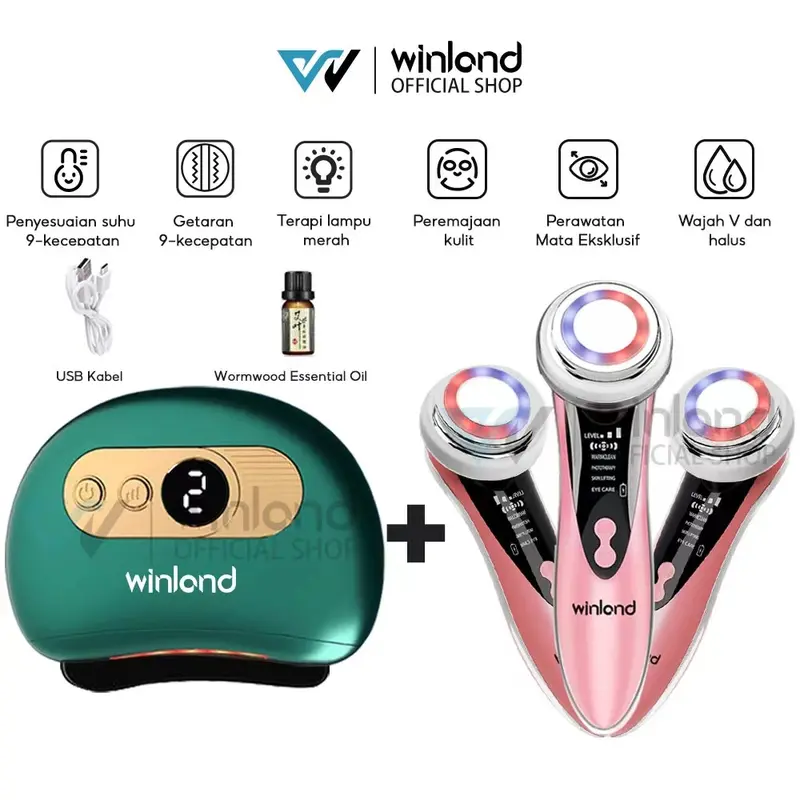 Kombo hijau merah muda memberikan nilai luar biasa, GUA SHA massage  + setrika wajah  2 in 1 0