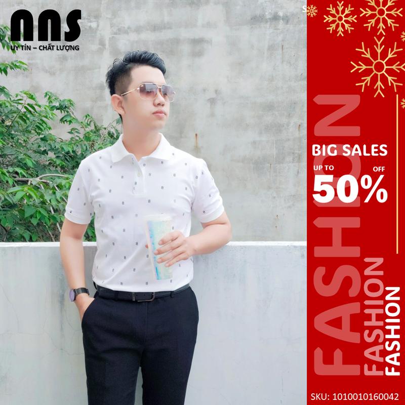 NNS Áo Polo Sticker Chữ B Chất Vải Poly Loại Một (Đen, Xanh, Trắng) Menswear Nam Có Cổ 1
