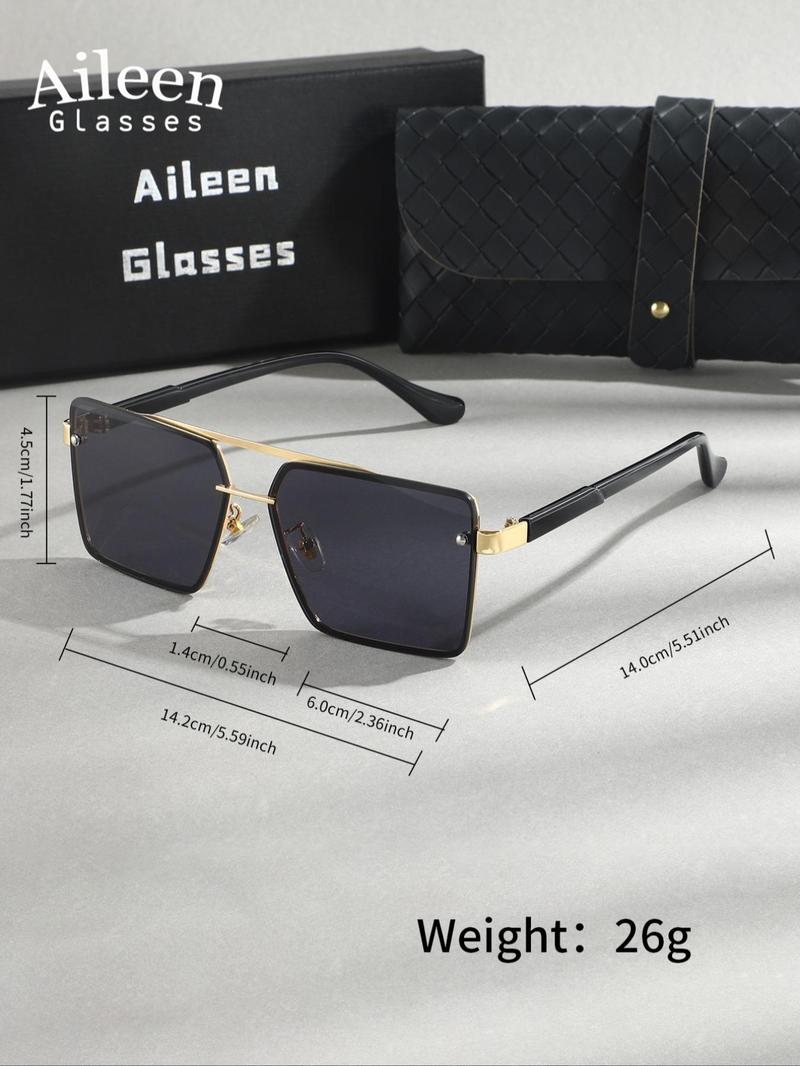 Product Introduction of Unisex Fashionable Ombre Tinted Lens Sunglasses, Trendy Casual Flat Top Frame Sunglasses for Everyday Use, Fashion Accessories for Outdoor Activities 6