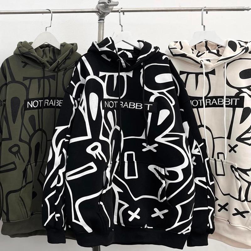 Áo Khoác Hoodie NOT RABBIT Chất Nỉ Bông Dày Mịn Phù Hợp Nam Nữ - TheBoy Store