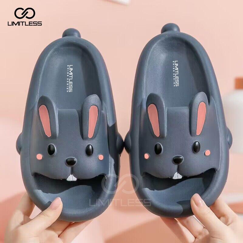 Limitless - Sandal Bunny Wanita Selop Rumah Sendal Slide Cewek Lucu Model kelinci Terbaru 2024 Black Pink - Size 30 - 41 Shoes Merah ( Jelly ) sandal  couple  ber2 2