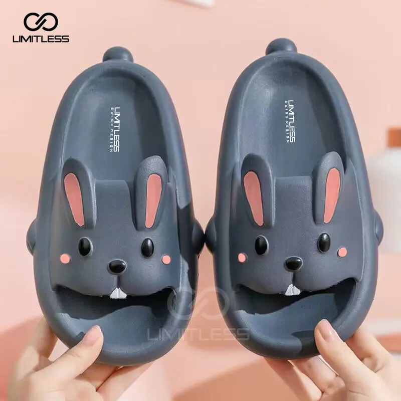 Limitless - Sandal Bunny Wanita Selop Rumah Sendal Slide Cewek Lucu Model kelinci Terbaru 2024 Black Pink - Size 30 - 41 Shoes Merah ( Jelly ) sandal  couple  ber2 2