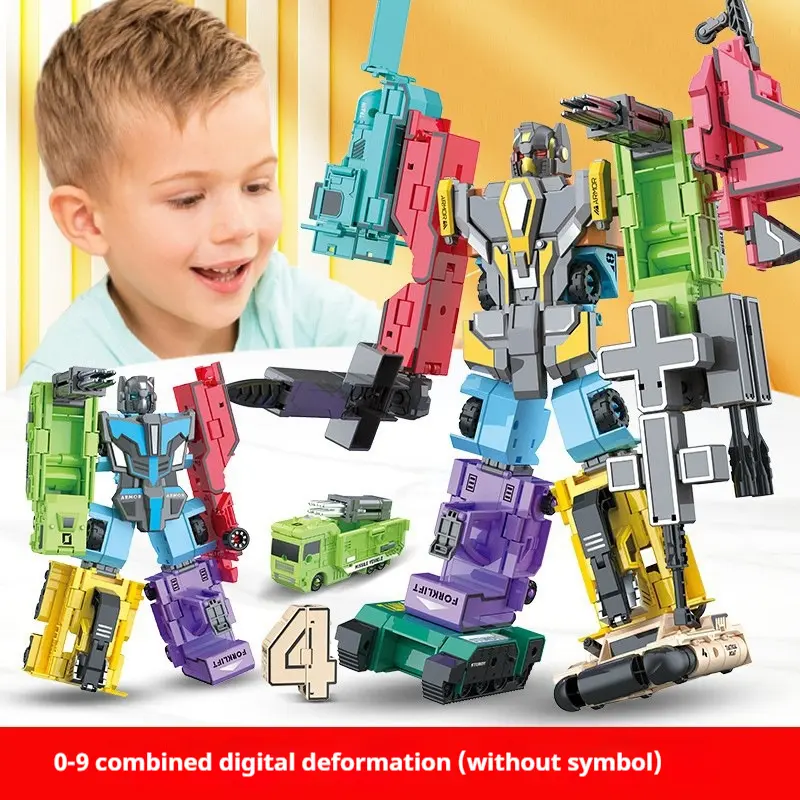 Children's Number Transformation Robot Number Combined Deformation Robot Assembled Educational Toys