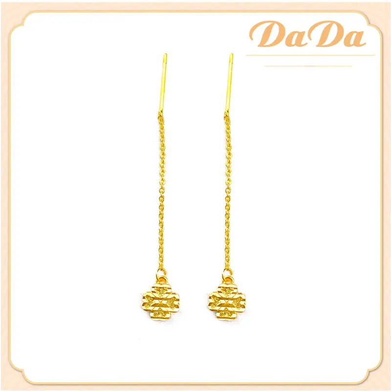 Hoa Tai Mạ Vàng 18k, Dành Cho Nữ, Thiết Kế Cỏ Ba Lá, Đồ Trang Sức Cưới, Bền 4