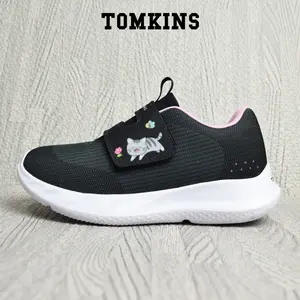 TOMKINS Arcane - Hitam Merah Muda Sepatu Sekolah Perekat Anak Remaja Fashion