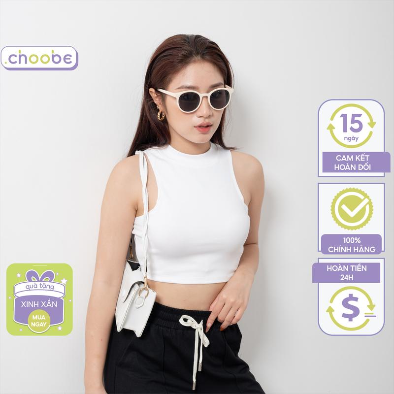 Áo croptop Choobe ba lỗ nữ cổ cao - A56 Women Nhung