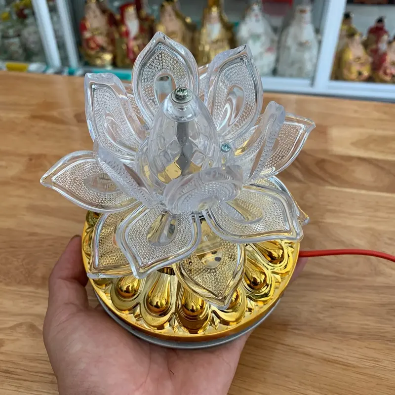 Đèn hoa sen - đèn led- 7 màu - đèn hoa sen xoay 5