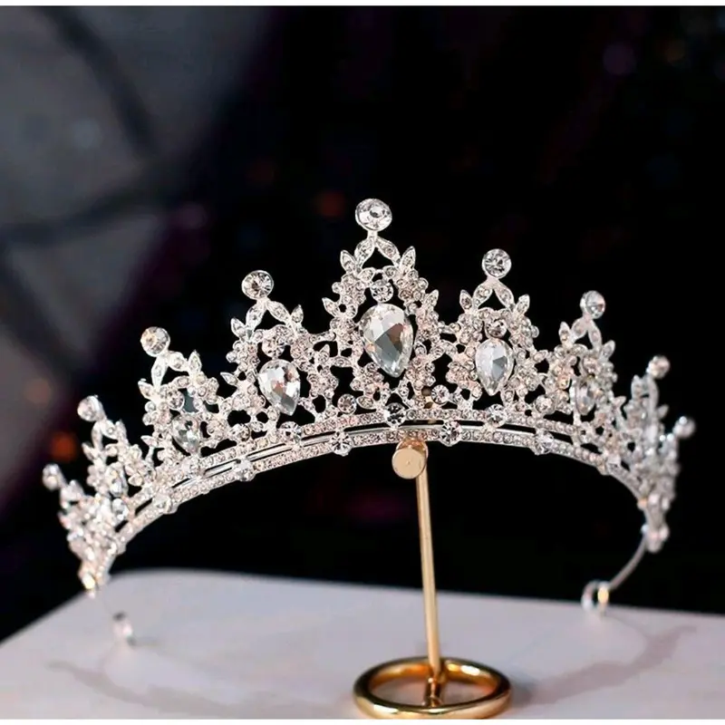 Chava Crown - Mahkota Pengantin Tiara - Wedding Bridal Silver Gold Blue pink red 4