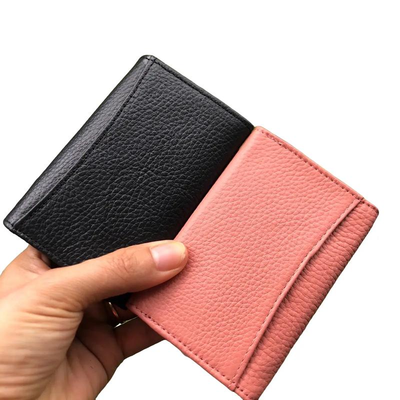 Ví da bò nam nữ mini đựng thẻ cầm tay thời trang nhỏ gọn