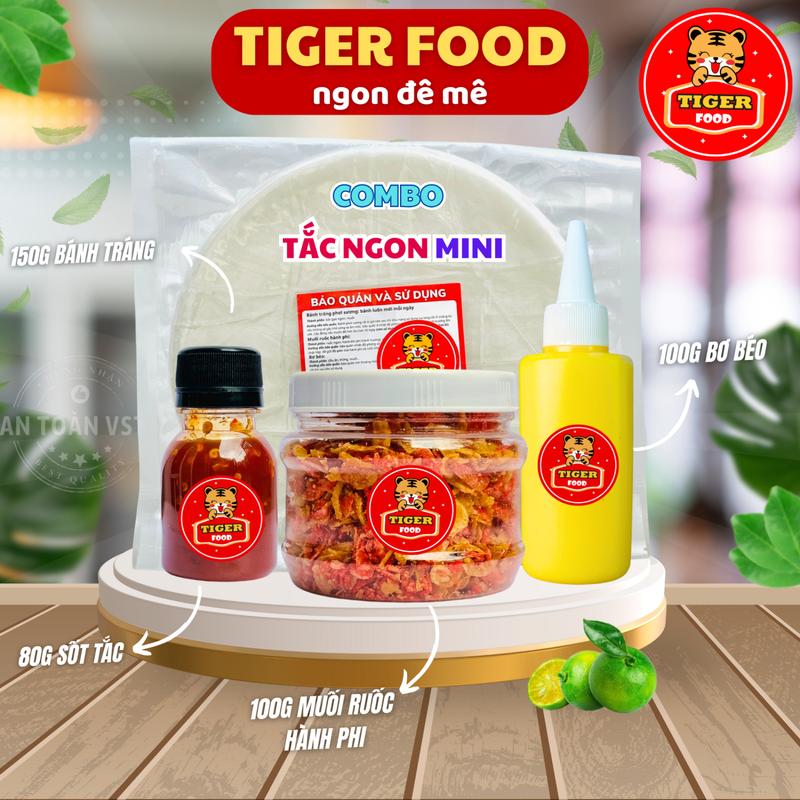 Bánh tráng phơi sương COMBO TẮC NGON MINI - TIGER FOOD - Bánh tráng - muối ruốc hành phi - bơ béo - sốt tắc - Đồ ăn vặt Nước Sốt Vị Chua Ngọt