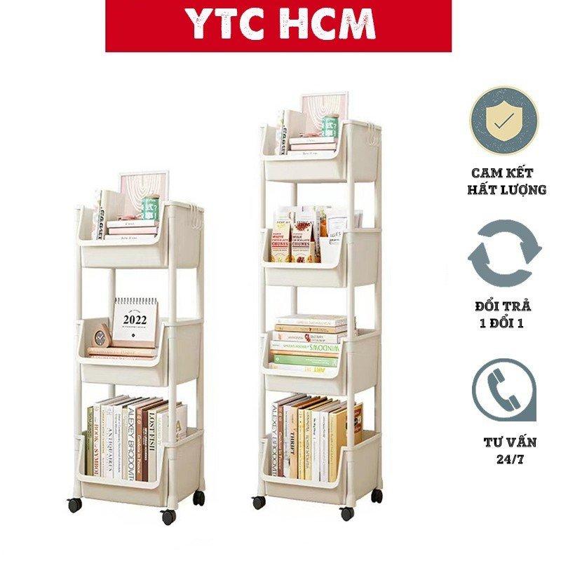 YTC House Kệ Trẻ em, Kệ để sách vở cho bé để đổ bỉm sữa xe đẩy spa đa năng có bánh xe tiện lợi