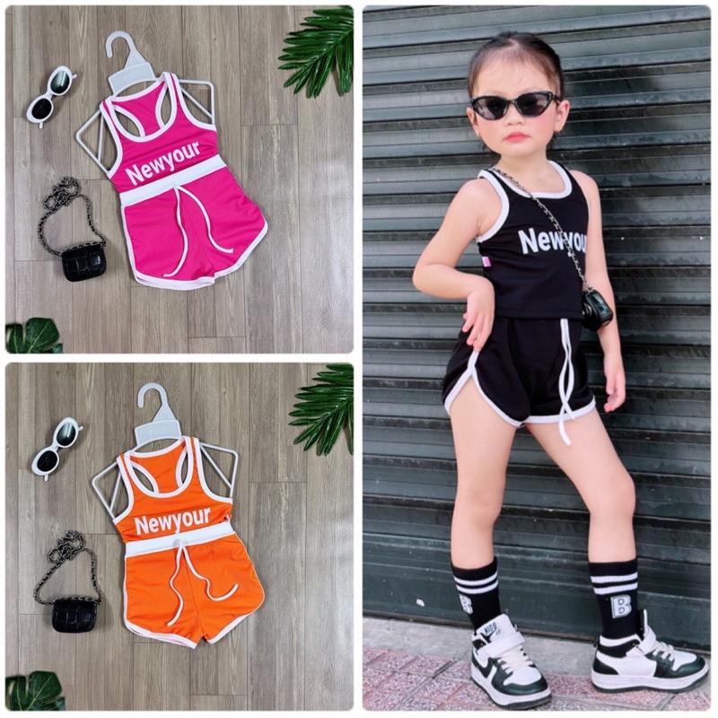  Set Bộ BaLo Khoét Vai Phối Quần Sort Thể Thao Đủ Màu Cho Bé Gái 