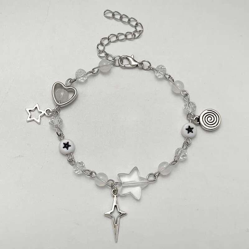 Product Introduction of Fashion Beads Bracelets Love Heart Star Handmade Y2K Charm Anime Beaded Kawaii Friendship Couple Bracelet Jewelry 3