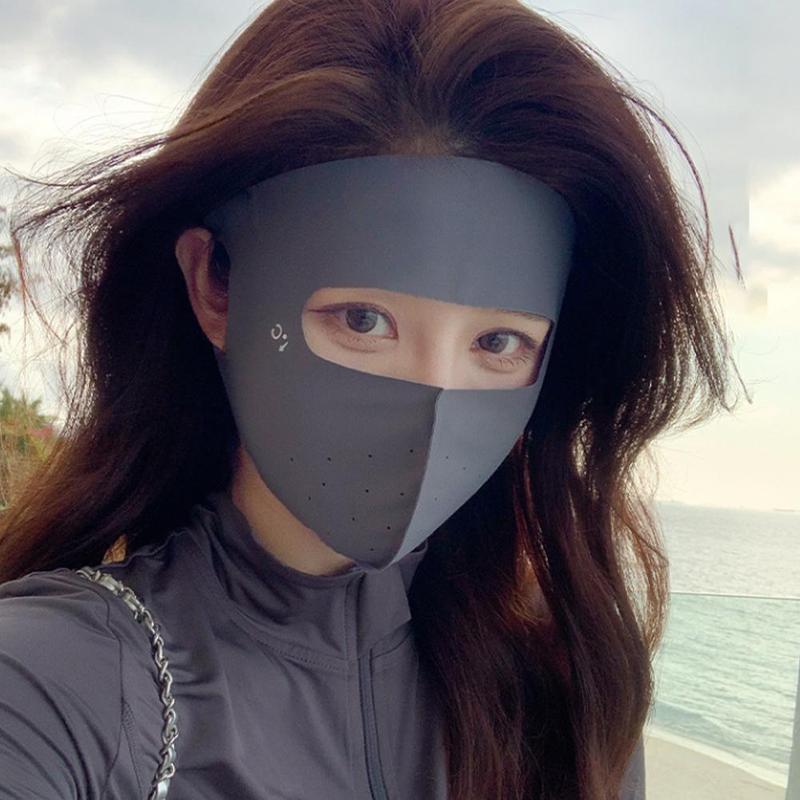 Product Introduction of 1pc Summer Ice Silk Sunscreen Mask Full Face Sun Protection Mask Forehead Facial Gini Thin Section Breathable Anti Ultraviolet Mask 21