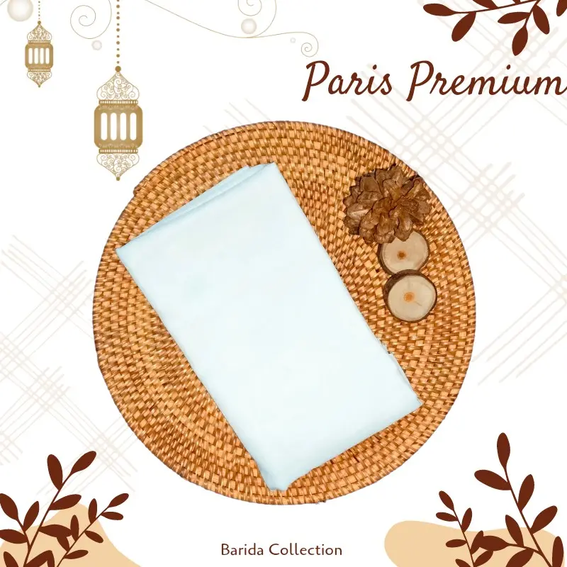 Paris Premium Hijab Square / Jilbab Sekolah Kerudung Adem Tegak Mudah Diatur 110 x 110 cm - Putih