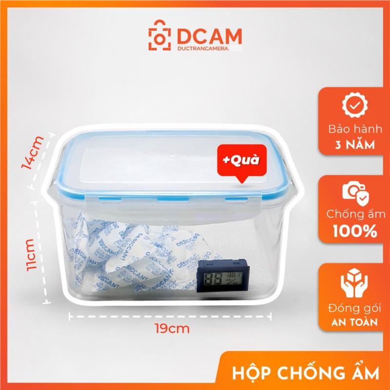 Hộp chống ẩm 4l + 200g hạt hút ẩm + Ẩm kế Bảo quản máy ảnh và đồ điện tử