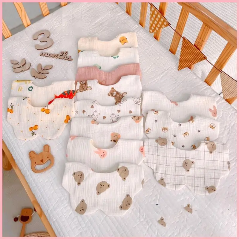 HIKASISHOP Yếm Xô hoa 6 lớp Muslin Tree cao cấp cho bé trai/ bé gái 5
