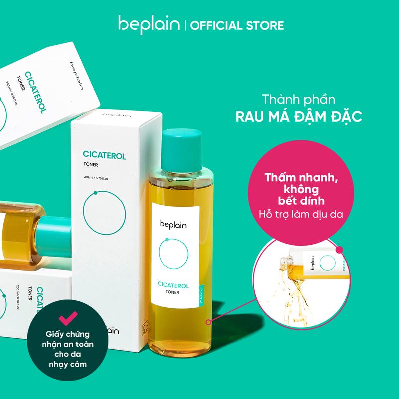 [LS][Tặng 1 Mask giấy Cicaful+ 1 Bông tẩy trang+ 1 Chì mày Horus bất kỳ] BEPLAIN Nước Cân Bằng Làm Dịu Da Cicaterol Toner 200ml 5