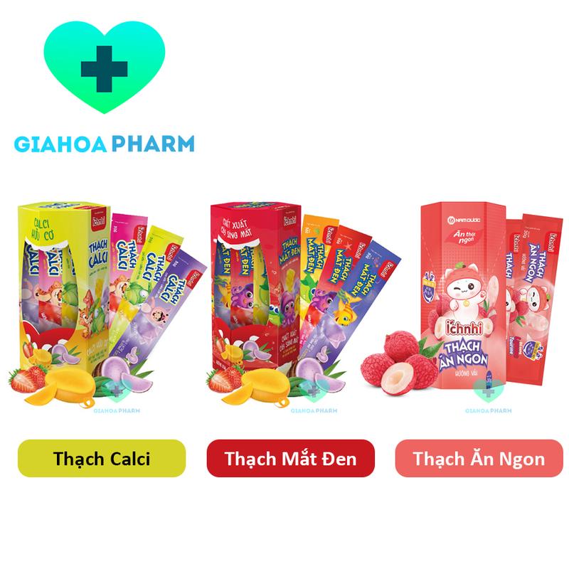 Thạch trẻ em Ích Nhi Mắt đen Calci Ăn ngon bổ sung dinh dưỡng bé tăng chiều cao xương răng chắc mắt sáng khỏe
