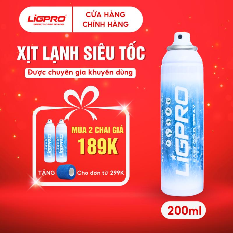 Bình xịt lạnh siêu tốc Fast Cold Ligpro giảm đau tức trong thể thao 200ml bang goi