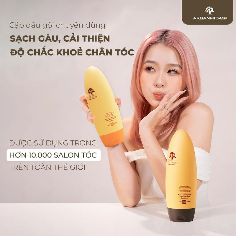 Bộ Dầu Gội Dầu Xả Ngừa Gàu 450ml Thương Hiệu Quốc Tế ARGANMIDAS Giảm Gàu Ngứa