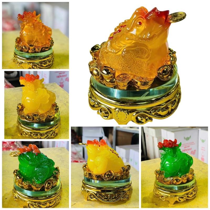 Tượng Ông Cóc, Ông Thiềm Thừ, Ông Tỳ Hưu Đế Kính Kích Thước 12cm may mắn dùng trang trí phong thuỷ - Gốm sứ Anh Thư Bát Tràng