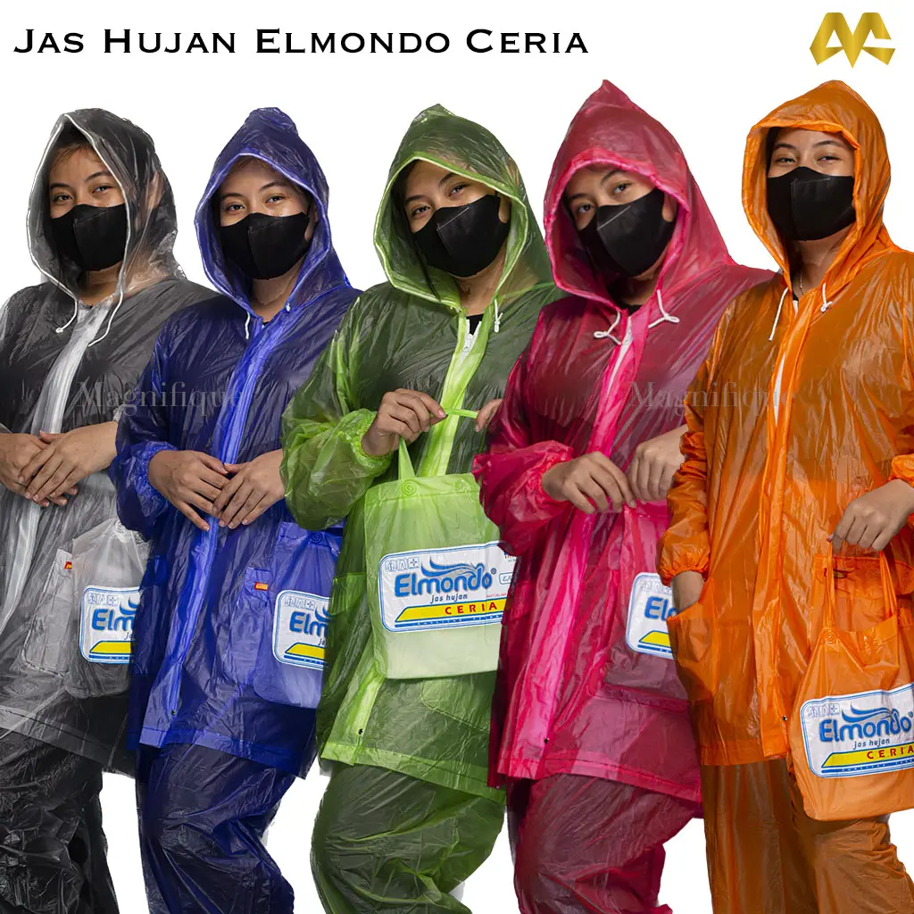 Jas Hujan Elmondo Ceria Original Jas ujan Setelan Jaket celana Mantel Hujan Pria dan Wanita Stelan