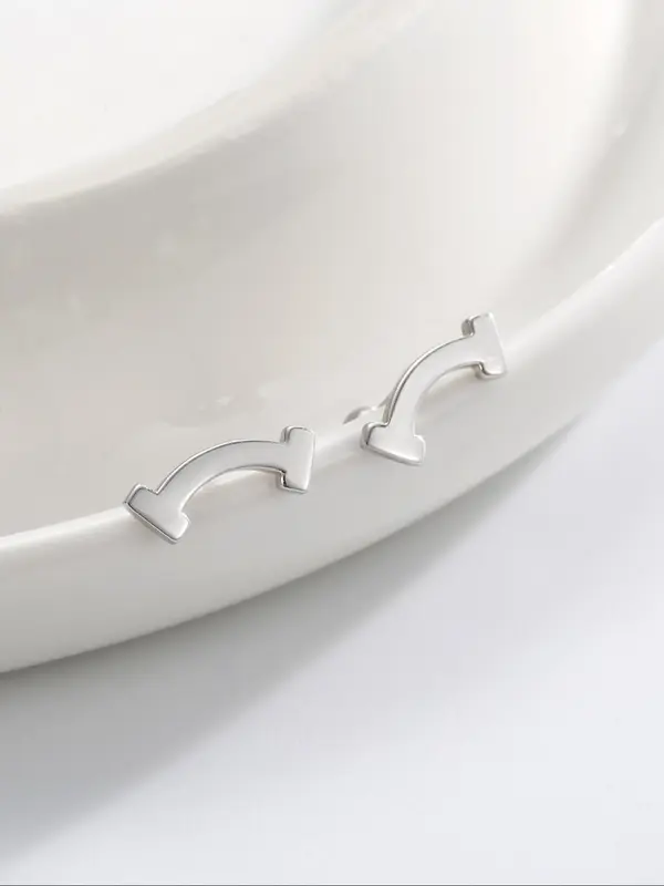 S925 Sterling Silver Stud Earrings, Fashionable Earrings for Women & Girls, Trendy All-match & Exquisite Jewelry for Birthday Gift with Gift Box 3