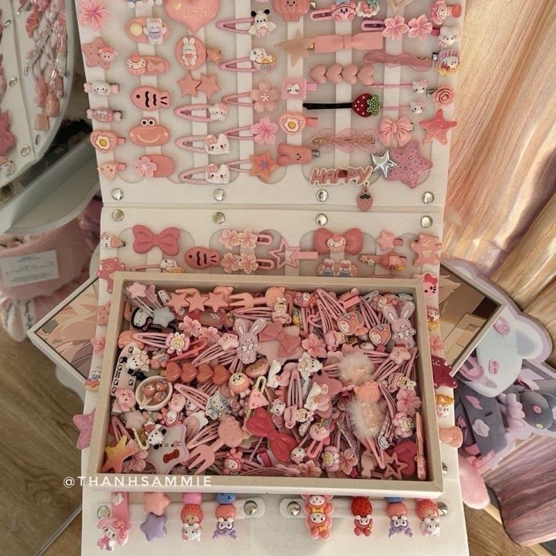 [ Ko kèm hộp ] Set Kẹp Tóc 50 Chi Tiết Mix Hình Cho Bé Siêu Xinh Phụ Kiện Tóc ( mix nhiều mẫu xinh) đóng túi như ảnh sau Kem