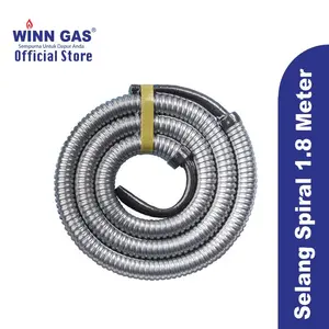 Winn Gas / Gascomp Selang Gas Flexible Hose 1.8 Meter Dengan Besi Pelapis Pelindung Dari Gigitan Tikus
