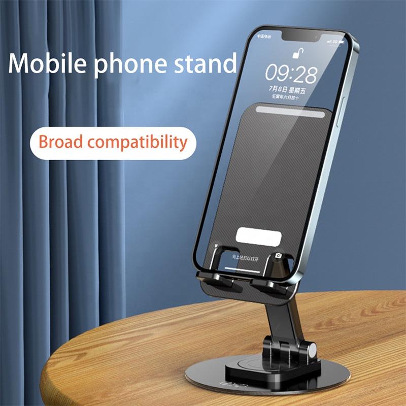 Product Introduction of Aluminum Alloy Mobile Phone Bracket Foldable Portable Stand Desktop Phone Tablet Computer Stand 360 Rotating Mobile Phone Holder Accessories Adjustable Plastic Steel Cellphone Smartphone Mount Folding 33