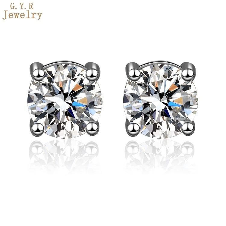 Product Introduction of [Free GRA Certificate] Four-Claw Stud Earrings Female Eight Hearts and Eight Arrows Moissanite Ornament Wholesale 24