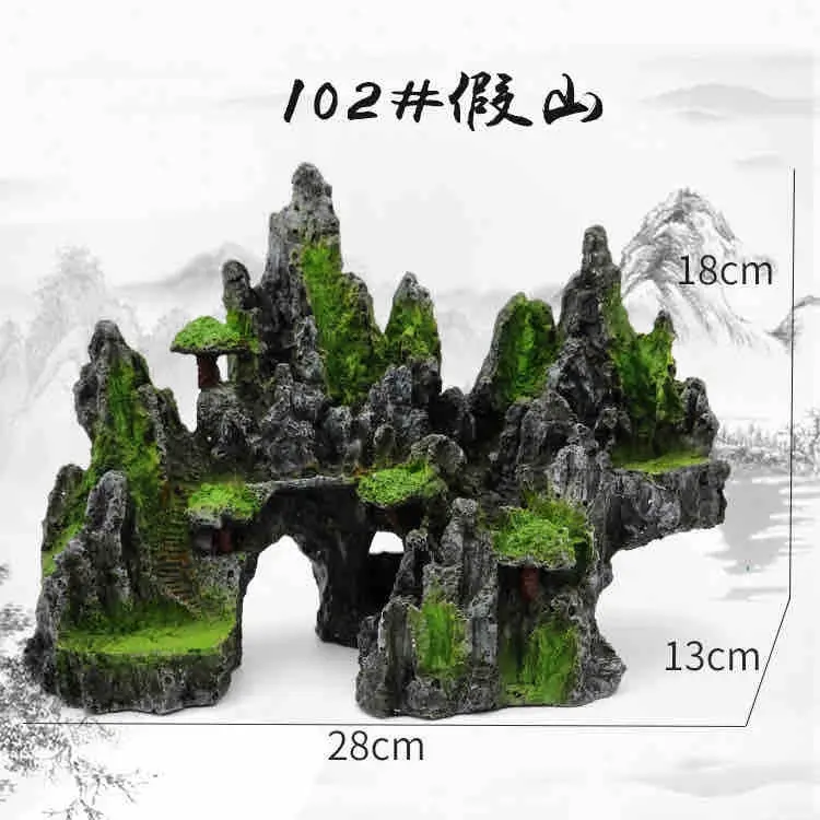 ￼T 6 Mô hình hòn non bộ giả sơn núi đá trang trí bể cá, hồ cá