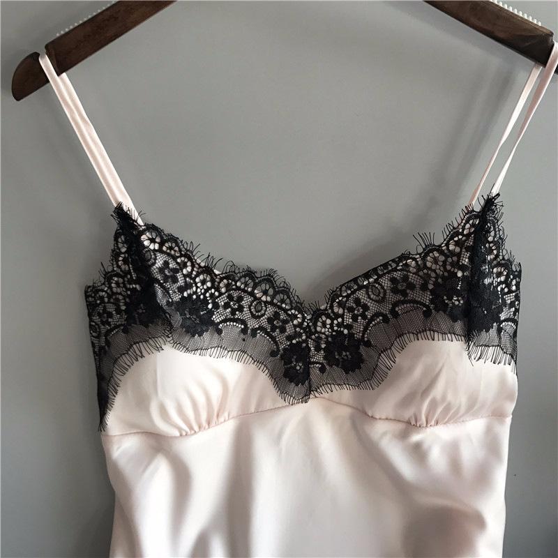 Product Introduction of Women's Underwear Women's Camisole Dress Set Ice Silk Lightweight Nightdress Home Nightdress Soft and Comfortable sexy pajamas 6