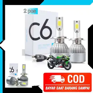 LAMPU UTAMA DEPAN LED MOTOR KAWASAKI NINJA 250 R KARBU - NINJA 250 FI F1 - NINJA Z250 - YAMAHA R25 R 25 - SOKET H7
