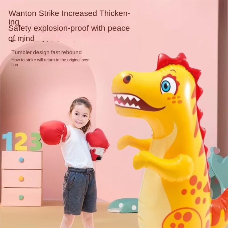 Fun Interactive 3D Inflatable Dinosaur Punching Bag Dinosaur Shape Gifts Standing Punching Bag PVC Parent Child Toys Outdoors Game 7