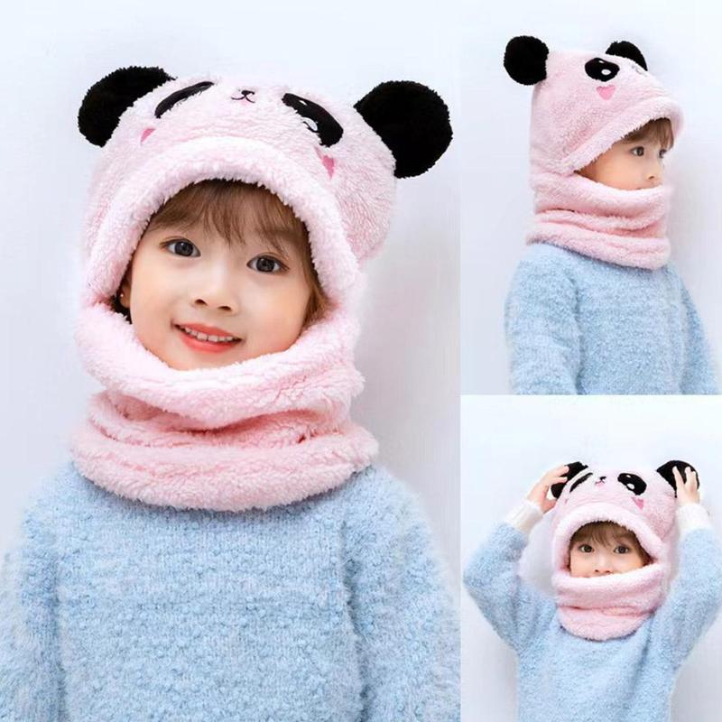 Product Introduction of Children's Winter Warm Hat Scarf Hat All-in-one Children's Warm Windproof Face Cover Ear Protection Plus Velvet Hat 20