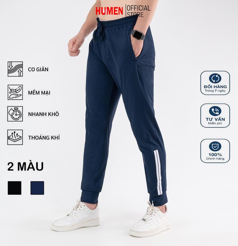 Quần Jogger Nam Sport Chất Liệu Gió Co Giãn Mềm Mại Thoáng Khí Thiết Kế Basic Phối Sọc Thể Thao Gym Size M L XL 2XL 3XL