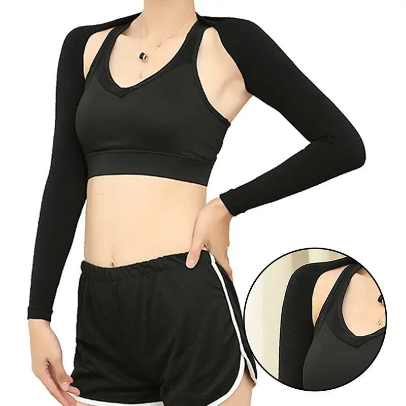 Sports Arm Sleeves Strong Stretch Long Sleeves With Shoulder Elasticity Arms And Shoulder Pads