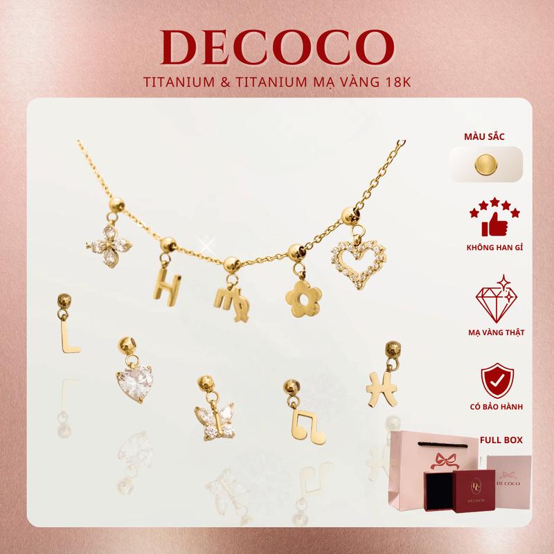 [HÀNG MỚI VỀ] KHÔNG ĐEN GỈ - Vòng tay, vòng cổ charm treo JUST ME De Coco titan không đen gỉ (kèm Túi giấy + Hộp + Thiệp )