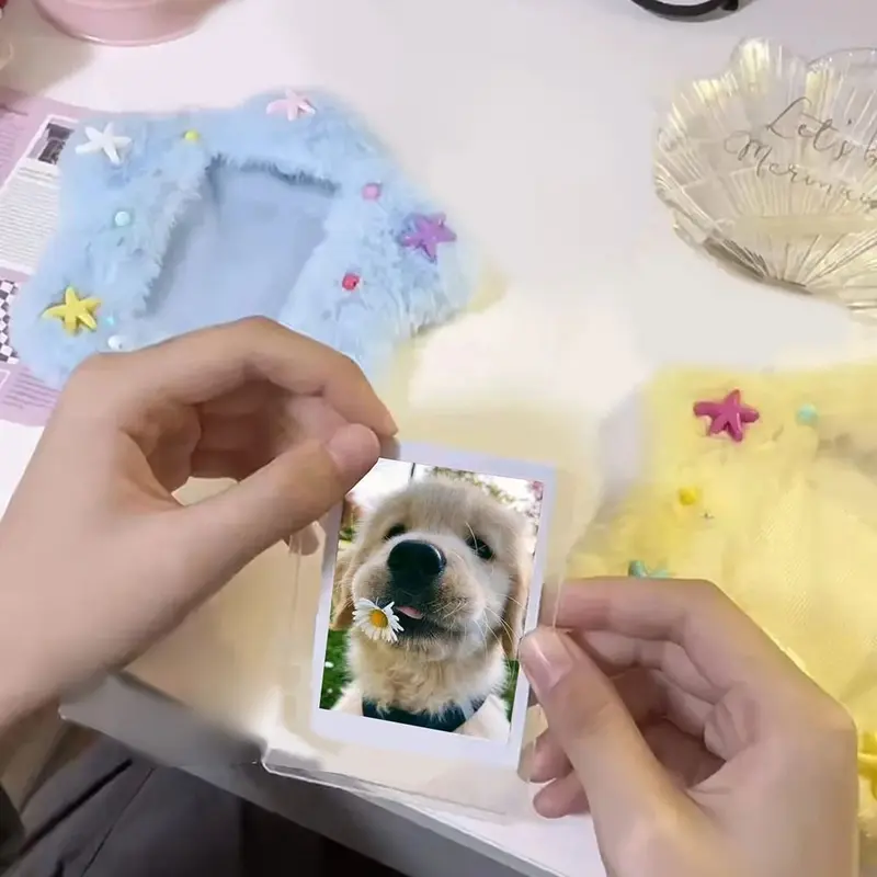 Hộp Đựng Ảnh Thẻ Nhồi Bông, Thời Trang Và Dễ Thương, Thích Hợp Cho Thẻ Học Sinh, Có Móc Chìa Khóa, Thiết Kế Hình Cáo, Vỏ Bảo Vệ Ảnh Thần Tượng Hoạt Hình, Hộp Đựng Ảnh Hình Ngôi Sao 4