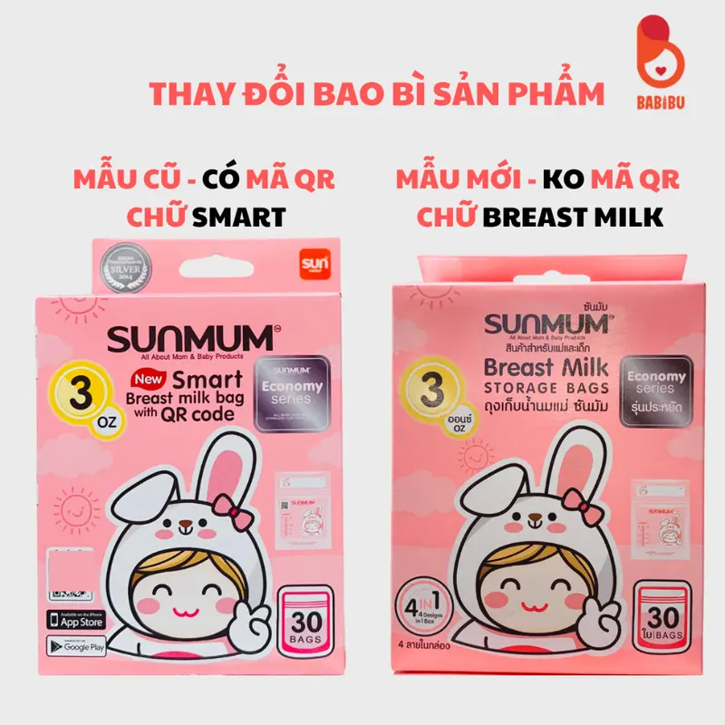Túi trữ sữa Sunmum chính hãng dung tích 100ml, 150ml, 250ml date 2029 Đựng Sữa Bột 1
