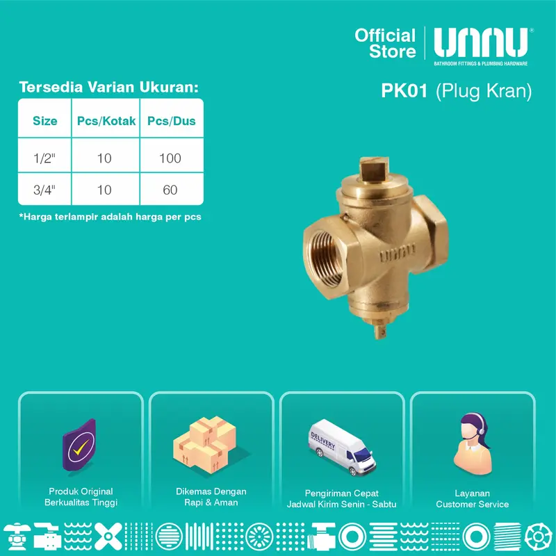 UNNU Plug Kran - PK01 1/2" 1