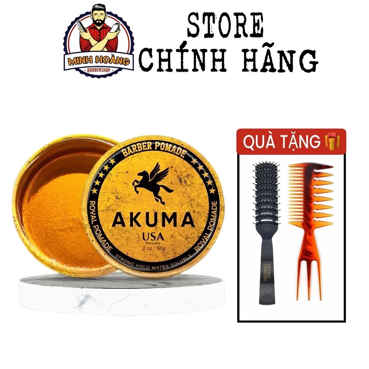 Sáp vuốt tóc Akuma Royal Pomade 56/116g hàng chính hãng giữ nếp tốt Trà Chăm Sóc Tóc Nữ